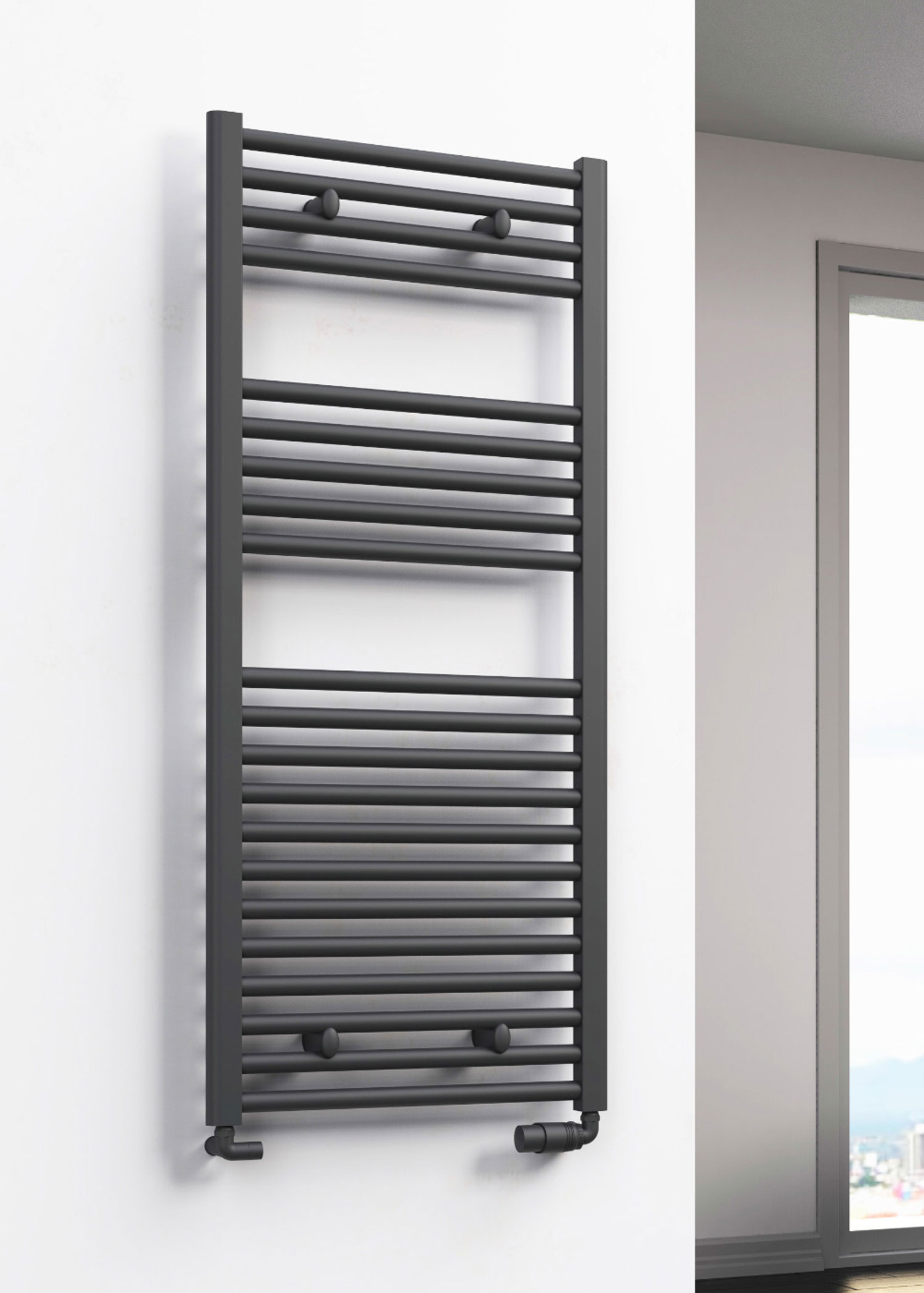 Reina diva black towel radiator sale