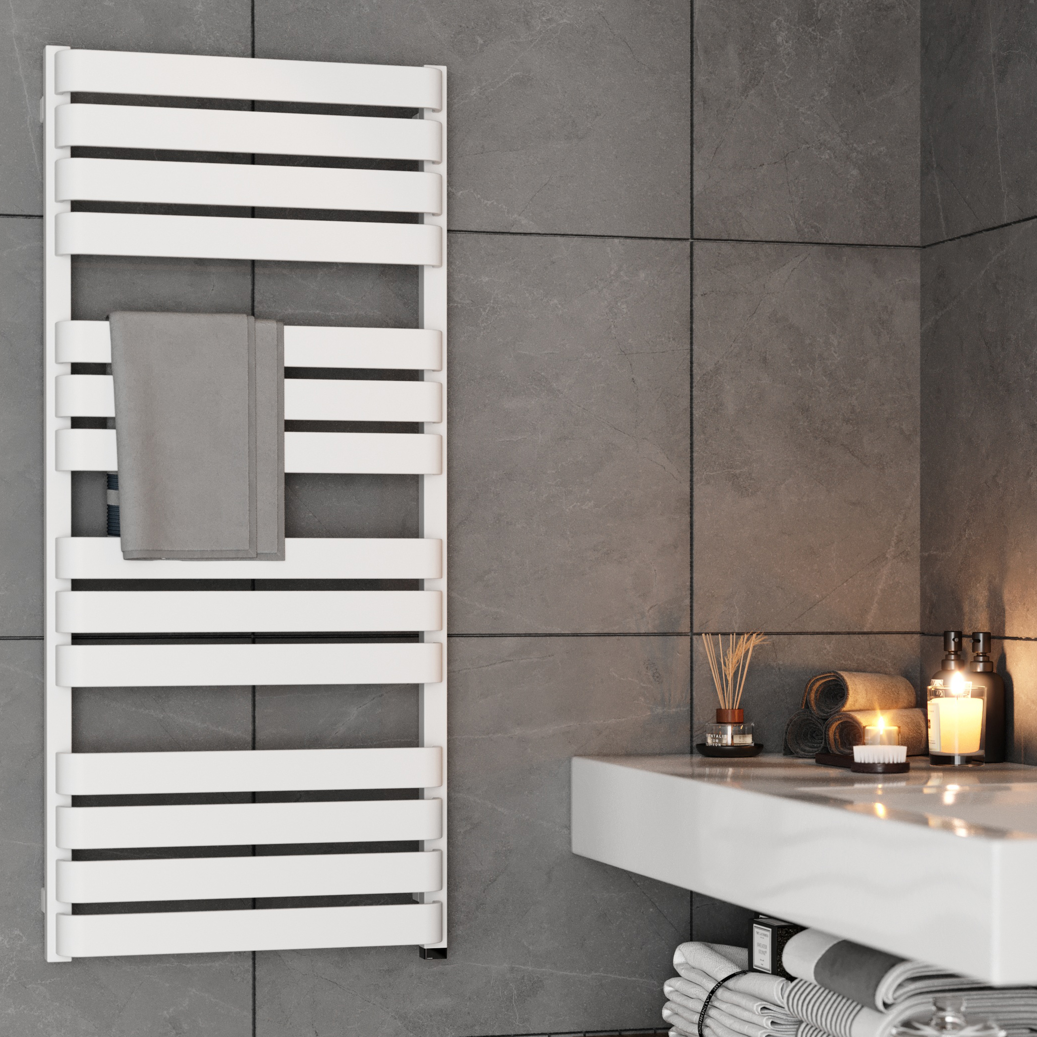 White towel radiators online 500mm wide